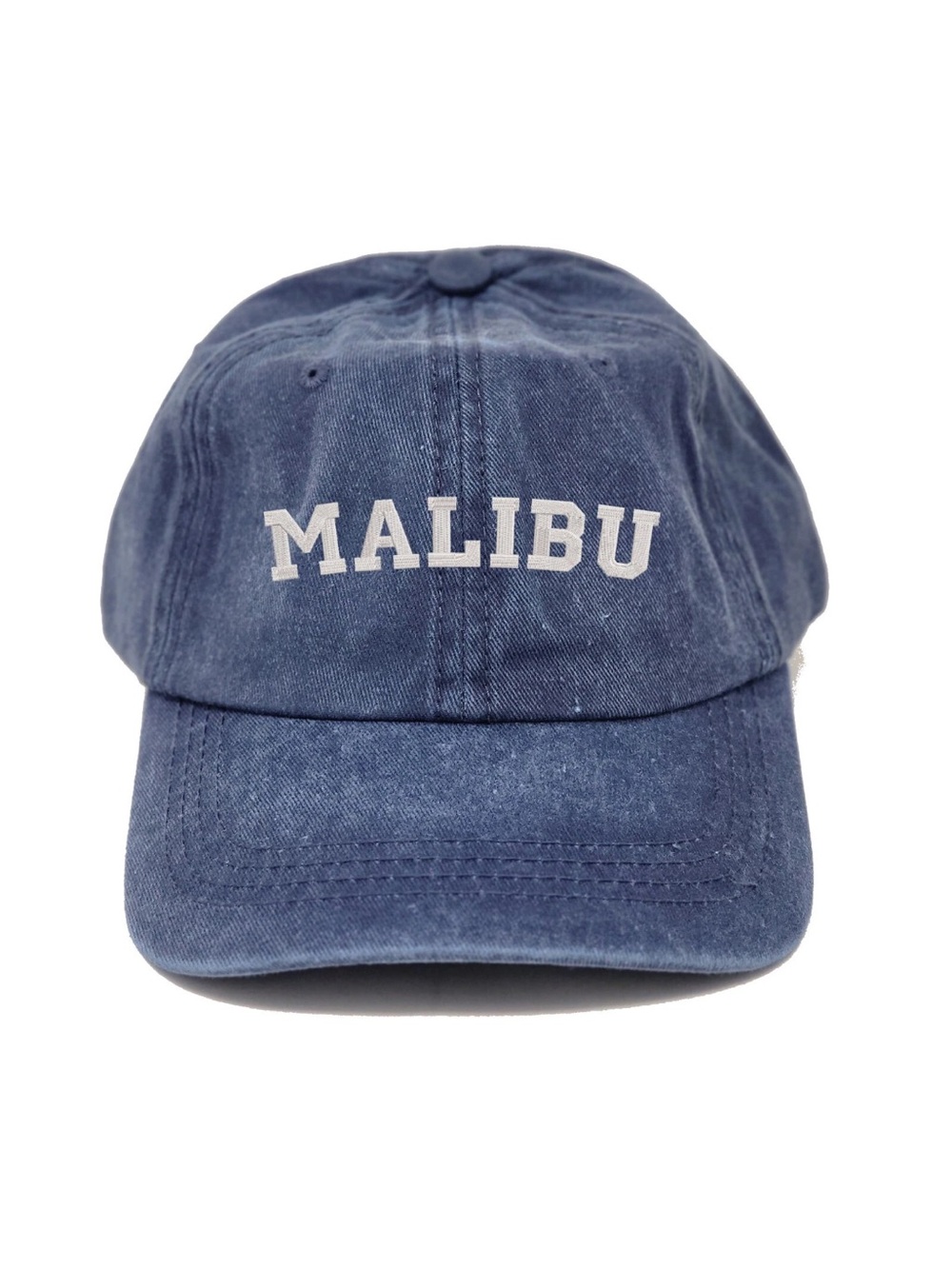 Malibu Embroidered Baseball Cap - Dusty Blue Adjustable Back Strap